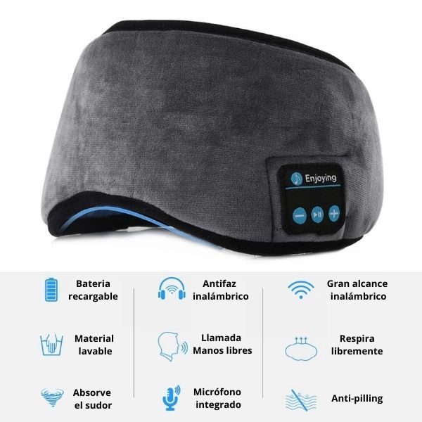 Antifaz Bluetooth para dormir + Bolsita ¡Gratis!